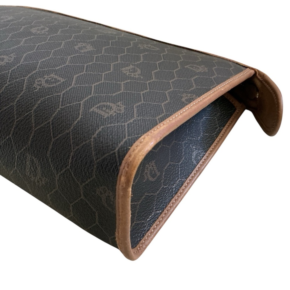 Christian Dior Brown Honeycomb Pattern Toiletry Bag - Picture 10 of 12